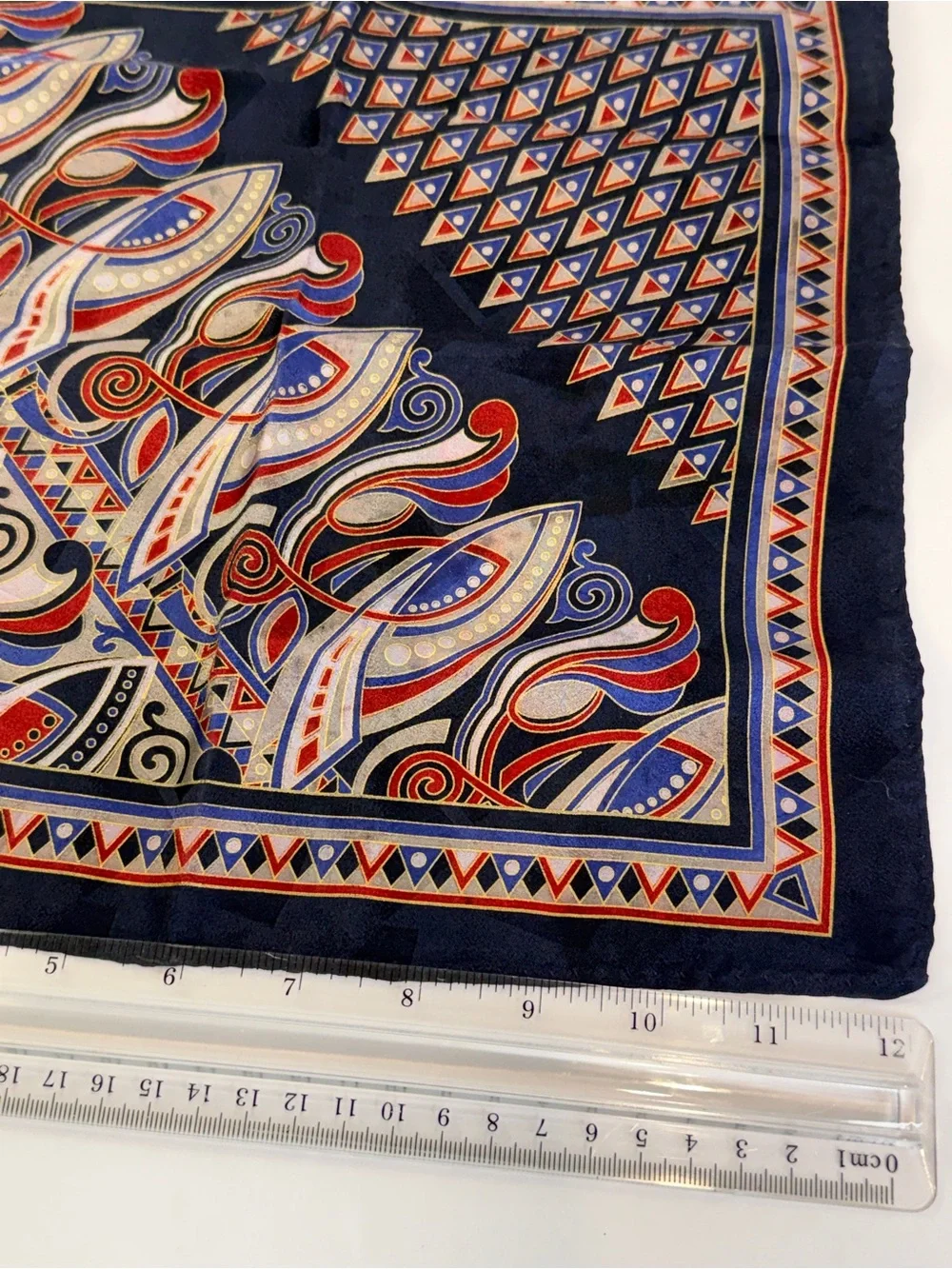❤️💙 Vintage Americana Silk Pocket Square Handkerchief 12” x 12” ❤️💙